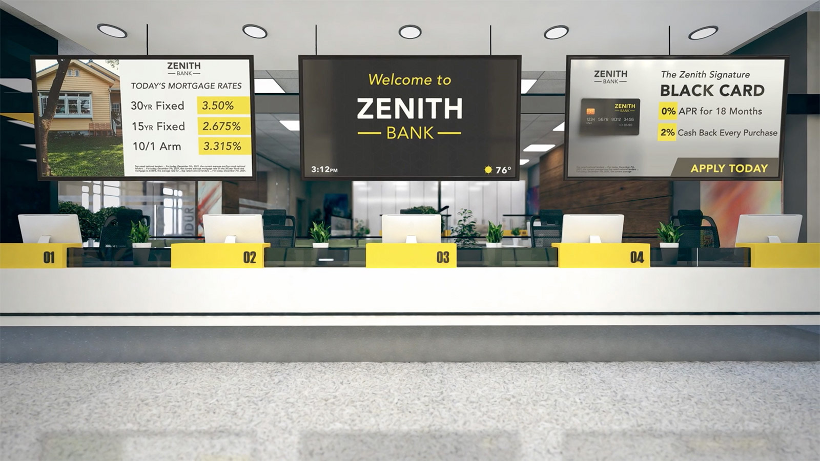 Bank Signage showing promotions